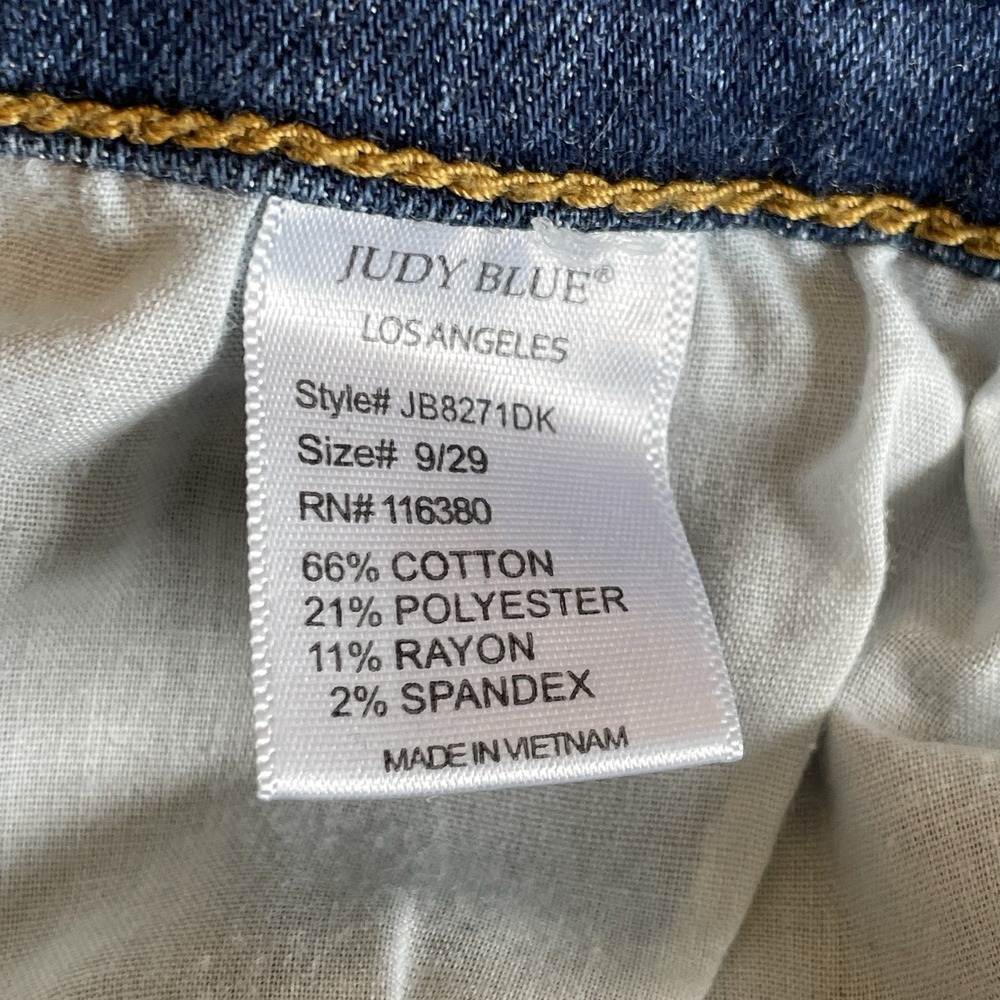 Judy Blue Relaxed Fit Skinny Distressed Denim Jean Womens 9/29 Mid Rise Shredded - Picture 9 of 14